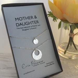 mother of the bride gift, mom daughter jewelry, mother daughter necklace set