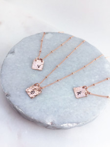 Rose Gold Initial Necklace Personalized Jewelry