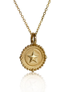 14k gold star charm necklace, gold star jewelry