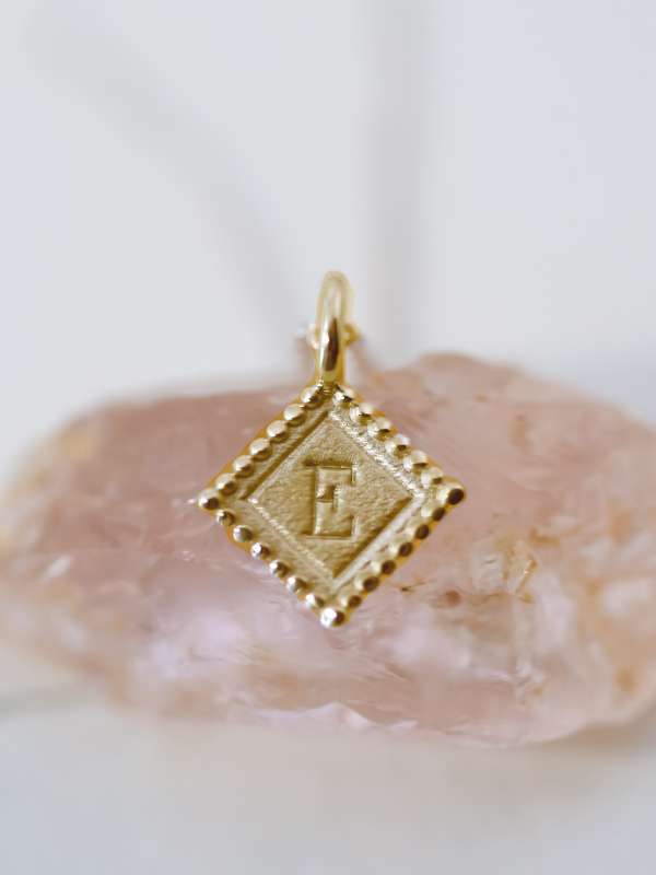 14k gold initial charm