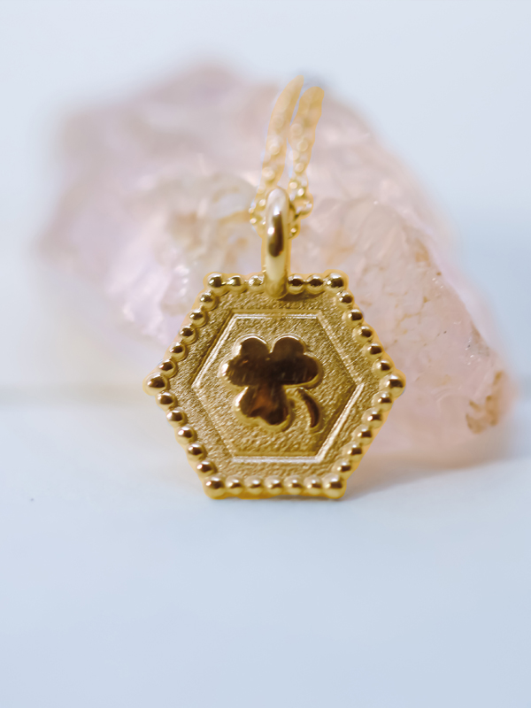gold shamrock charm necklace