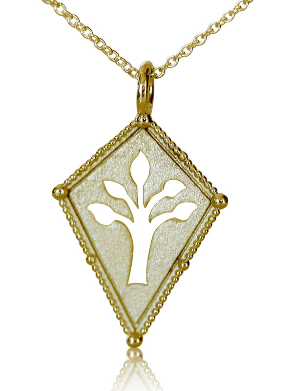 gold family tree necklace, strength jewelry