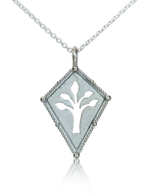 silver tree necklace, strength jewelry