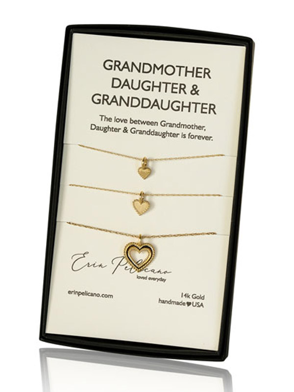 grandmother granddaughter necklace set gold heart necklaces for grandma, generations jewelry