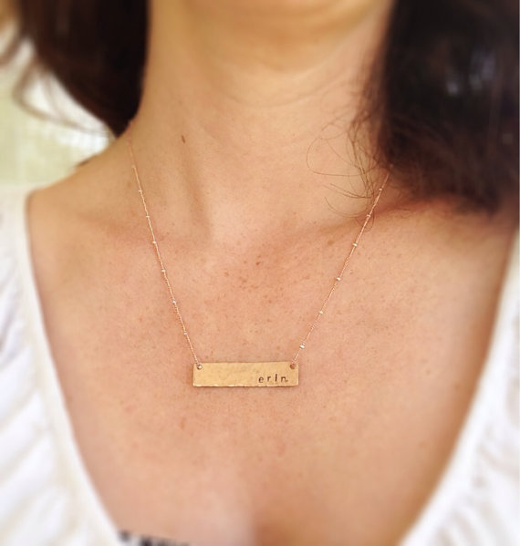 custom personalized name bar necklace