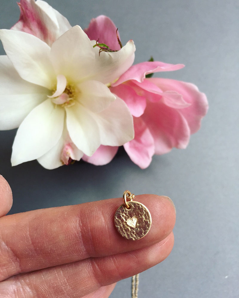 Gold Heart Pendant Necklace 14k Artisan Fine Jewelry