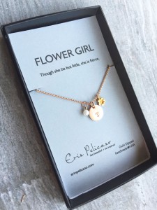 flower girl initial necklace, girls initial jewelry, flower necklace
