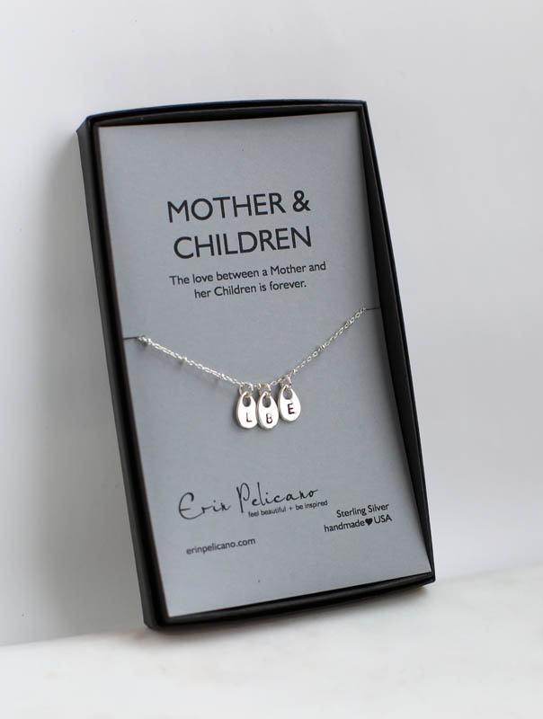 necklace for mom with children's initials