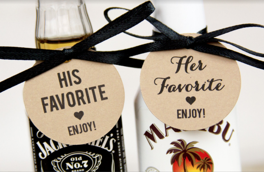 custom alcohol tags for wedding favors