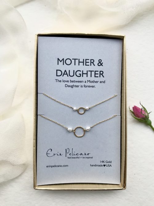 bridal jewelry, mother daughter necklace