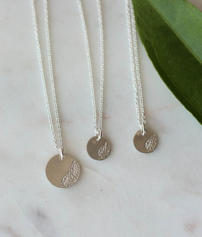 Mom Daughter Leaf Necklace set | Artisan Fine Jewelry by Erin Pelicano