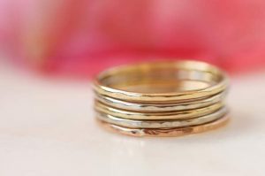 gold mothers ring, stacking rings