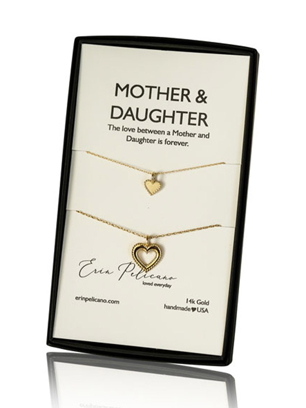 Mother Daughter Necklaces 14k Gold Hearts Erin Pelicano