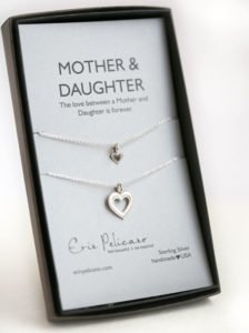 mother daughter heart necklace
