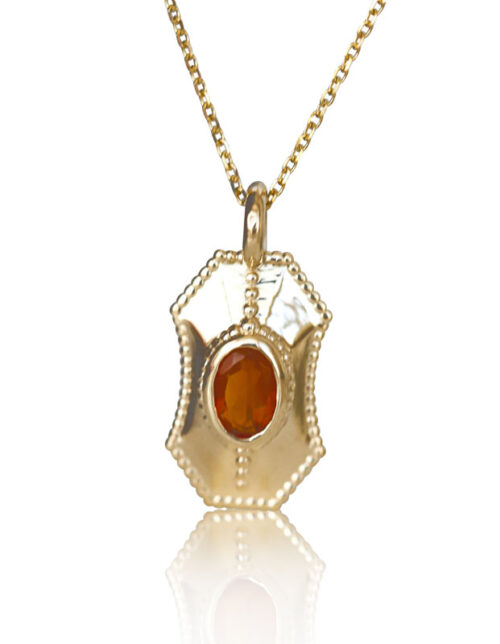 14k gold hope opal necklace, fire opal gold necklace