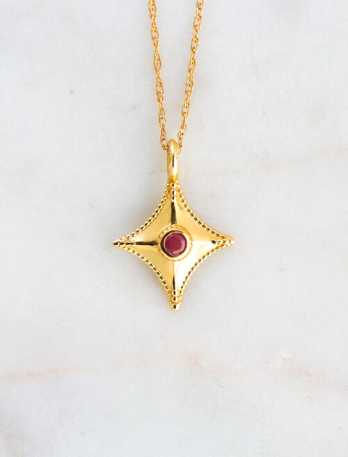 ruby gold necklace, retirement gift, passion jewelry