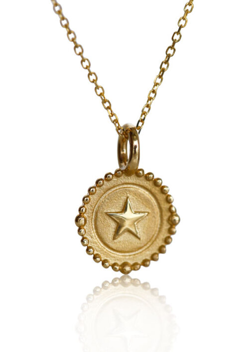 14k gold star charm necklace, gold star jewelry