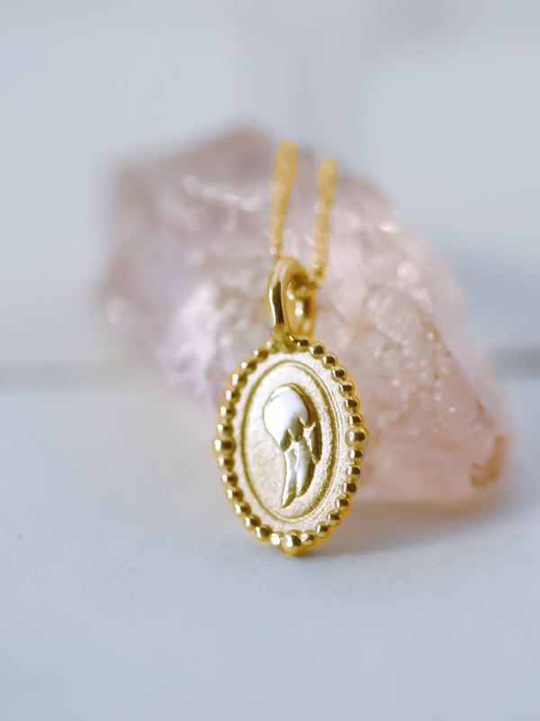 14k gold angel charm necklace