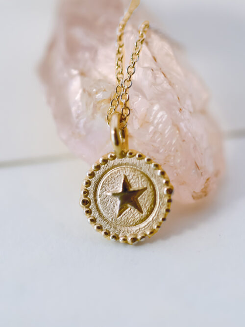 14k gold star charm necklace