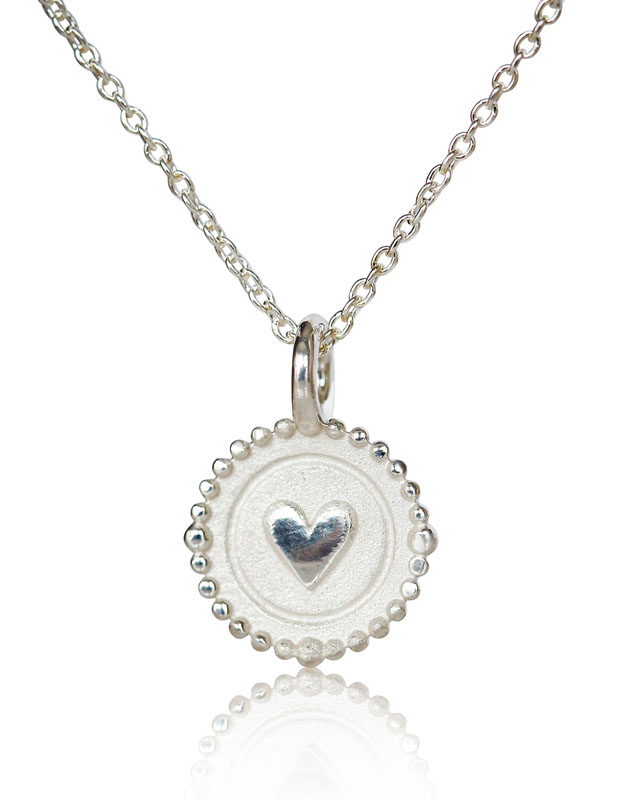 silver heart charm necklace sterling silver heart jewelry for her