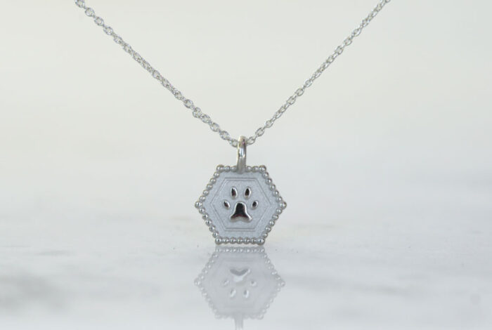 Mini Paw Print Charm 14k Gold - Image 2