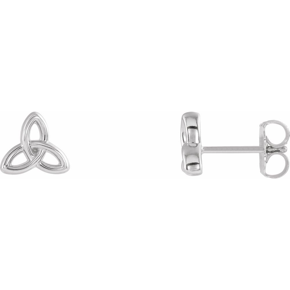 Dainty Celtic Trinity Studs Silver or Gold - Image 2