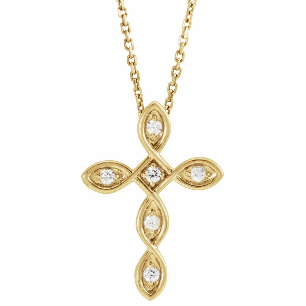 Diamond Scroll Cross Necklace