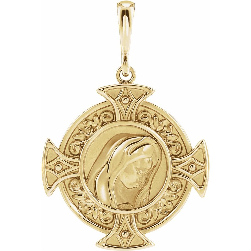 14k Gold Virgin Mary Devotion Necklace - Image 3